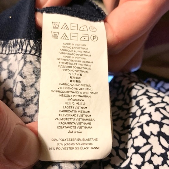 MICHAEL MICHAEL KORS MIDI BLUE AND WHITE FLORAL SHORT SLEEVE DRESS SIZE SMALL - Picture 10 of 11